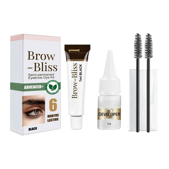 Eye Brow Tint,Eyebrow Setting Gel,Brow Gel,Semi-Permanent Eyebrow Tinting Kit Long Lasting Plant-Based Natural Formula Brow Dye 7ml+7ml(MulticolorC)