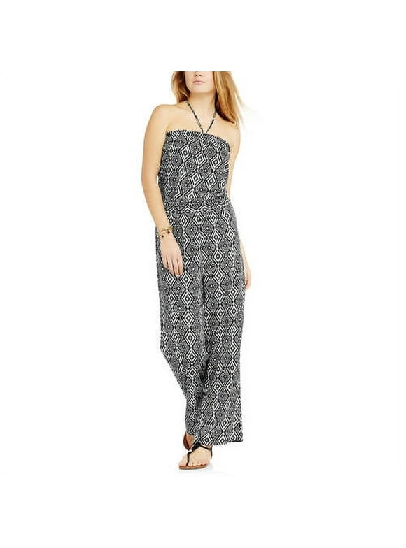 Eye Candy Juniors' Printed Halter Palazzo Pant Jumpsuit