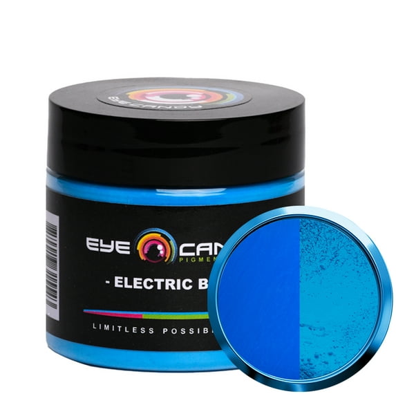 Eye Candy Mica Powder - Neon Pigment - Colorant for Epoxy - Resin - Woodworking - Soap Molds - Candle Making - Slime - Bath Bombs - Nail Polish - Cosmetic Grade - Non-Toxic (Electric Blue, 25 Grams)