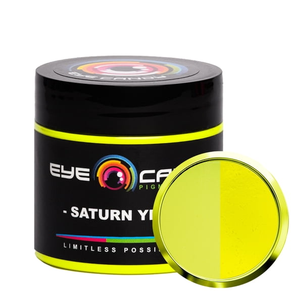 Eye Candy Mica Powder - Neon Pigment - Colorant for Epoxy - Resin - Woodworking - Soap Molds - Candle Making - Slime - Bath Bombs - Nail Polish - Cosmetic Grade - Non-Toxic (Saturn Yellow, 25 Grams)
