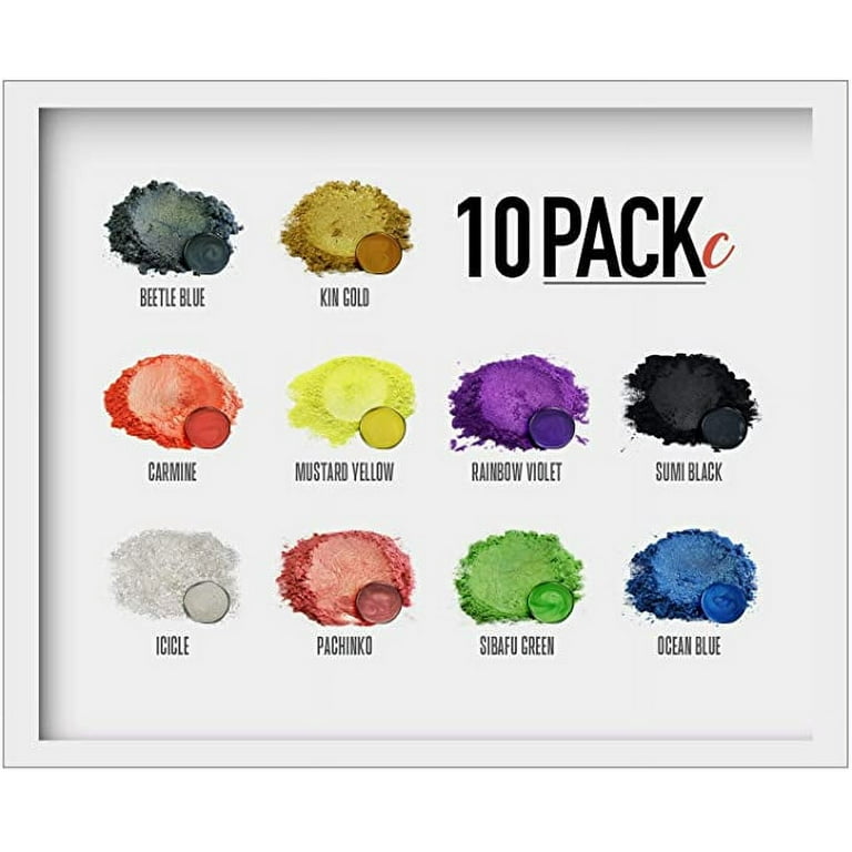 Eye Candy Mica Powder - Pigment Powder 10-Pack Set C - Colorant for Epoxy -  Resin - Woodworking - Soap Molds - Candle Making - Slime - Bath Bombs -  Nail Polish - Cosmetic Grade - Non-Toxic 
