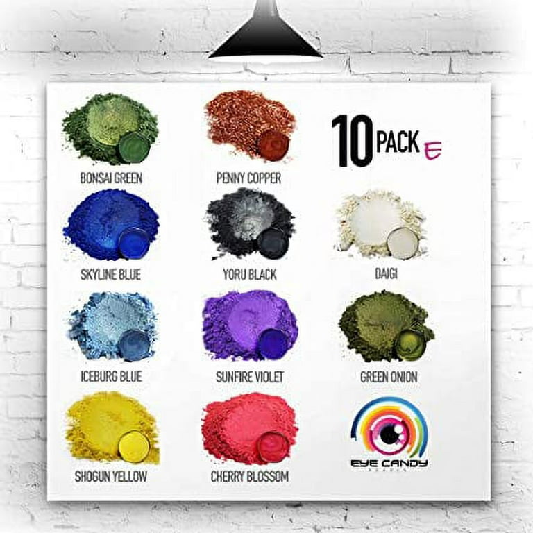 Eye Candy Mica Powder - Pigment Powder 10-Pack Set E - Colorant for Epoxy -  Resin - Woodworking - Soap Molds - Candle Making - Slime - Bath Bombs -  Nail Polish - Cosmetic Grade - Non-Toxic 