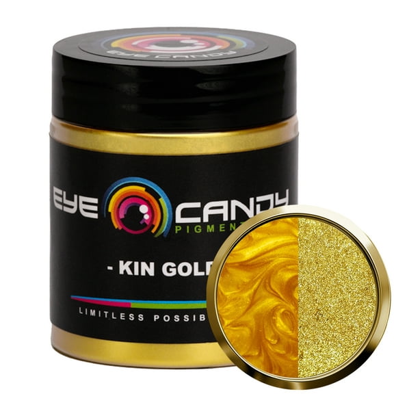 Eye Candy Mica Powder Pigment “Kin Gold” (25g) Multipurpose DIY Arts and Crafts Additive | Natural Bath Bombs, Paint, Soap, Nail Polish, Lip Balm (Kin Gold, 25G)