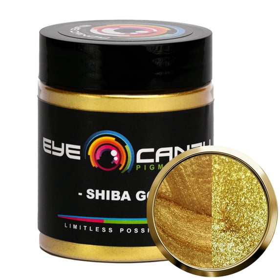 Eye Candy Mica Powder Pigment “Shiba Gold” (25g) Multipurpose DIY Arts and Crafts Additive | Natural Bath Bombs, Paint, Soap, Nail Polish, Lip Balm (Shiba Gold, 25G)