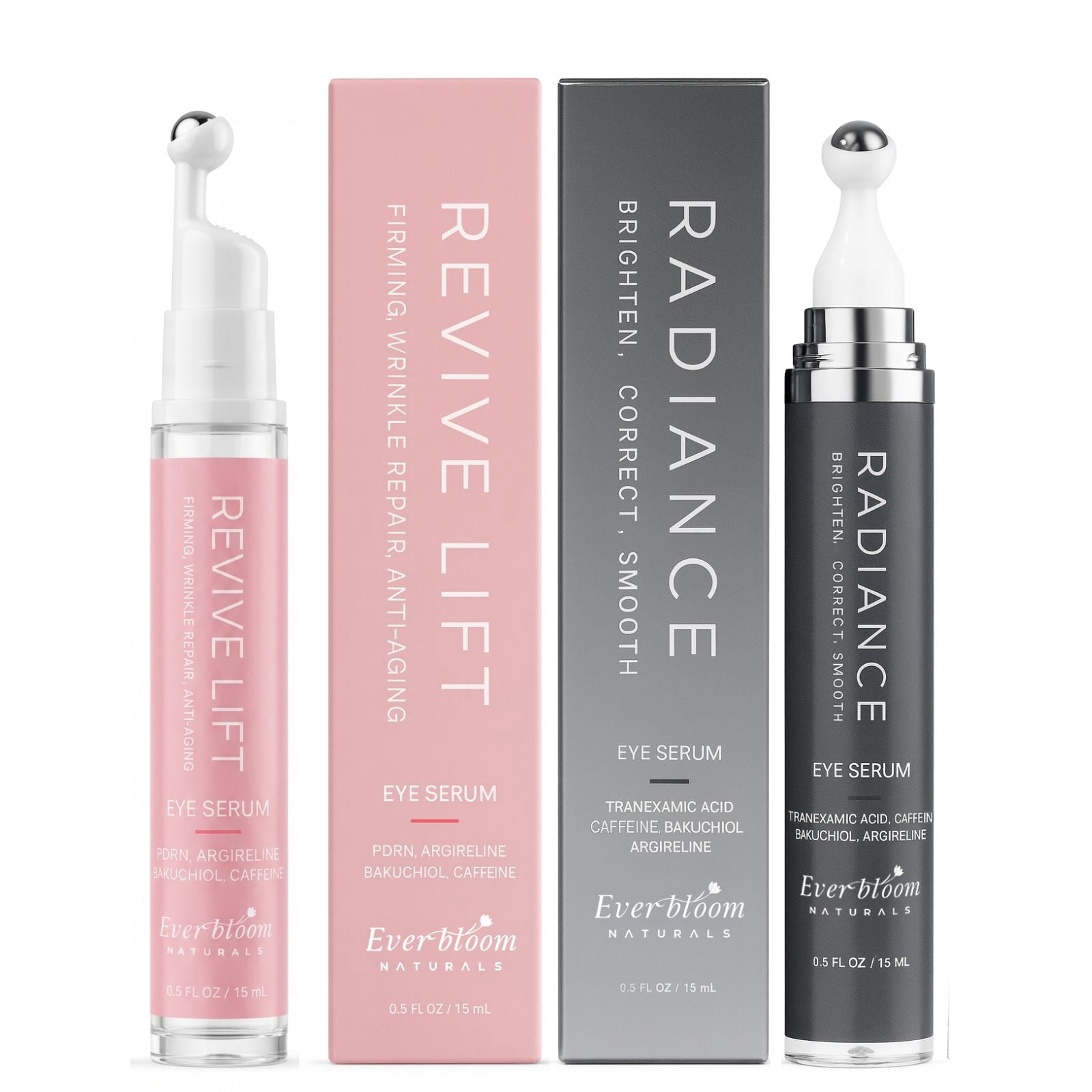 PDRN and Tranexamic Acid Eye Serum Roller, Duo Gift Set Serums, 2x0.5 oz