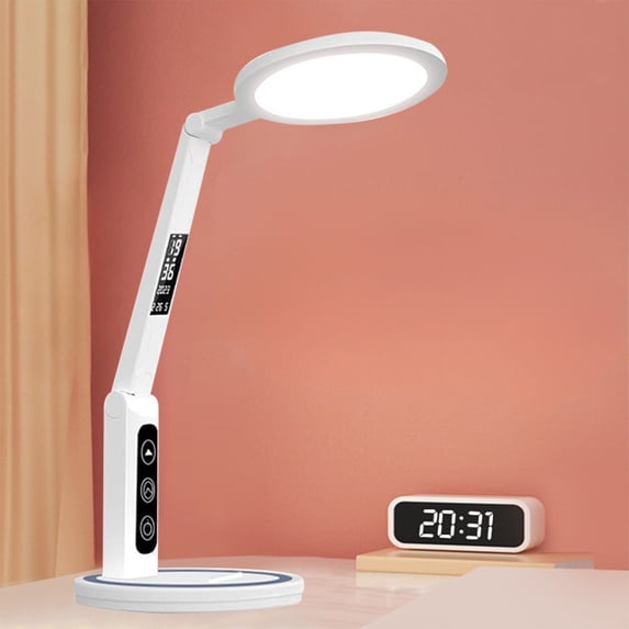 Eye Care LED Desk Lamp, Rechargeable and Plug-in Dual Use, 3 Color Modes and Stepless Dimming, Reading Light for Study Office, Bedside Lamp for Dormitory, Adjustable Gooseneck