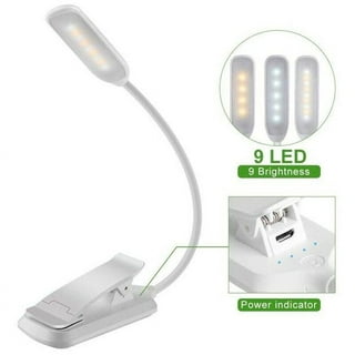 White LED Battery Powered Clip-On Gooseneck Book Light - #4G992