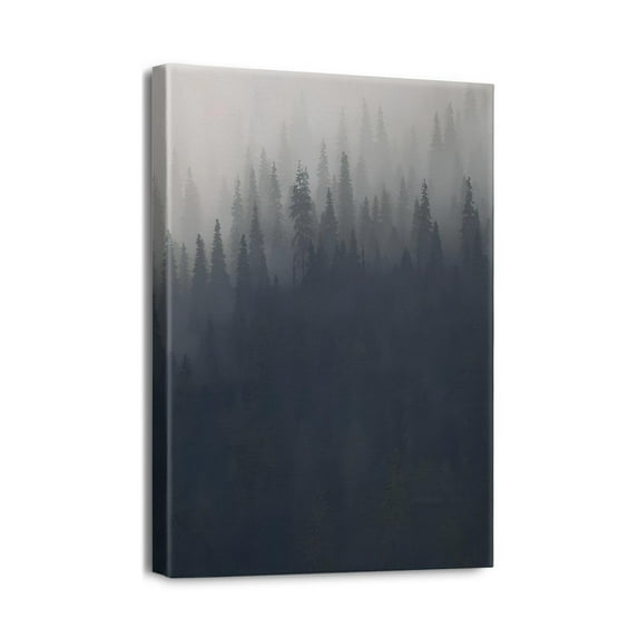 Eye-Catching 12x16inch Wall Art Abstract Mountain Forest Landscape Ink Painting - Modern Decor for Living Room, Bedroom, Office - Framed Canvas Prints