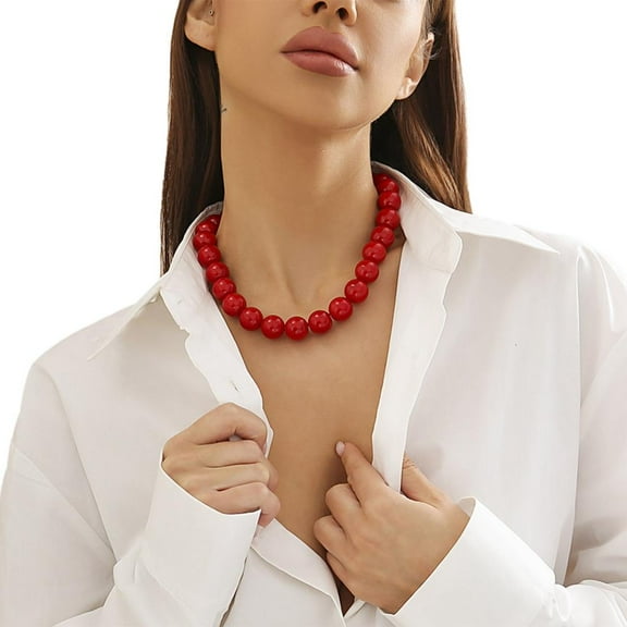 Eye Catching Acrylic Beaded Necklace Unique Style Neck Jewelry Fashion Accessories Short Necklace for Any Occasions