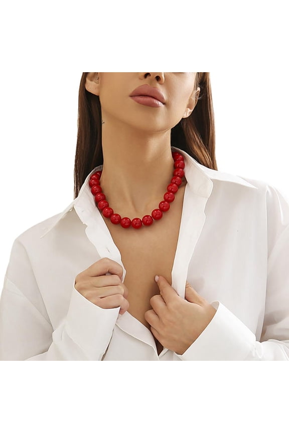 Eye Catching Acrylic Beaded Necklace Unique Style Neck Jewelry Fashion Accessories Short Necklace for Any Occasions