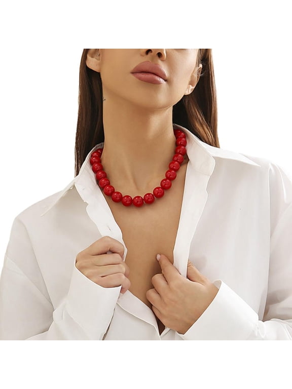 Eye Catching Acrylic Beaded Necklace Unique Style Neck Jewelry Fashion Accessories Short Necklace for Any Occasions