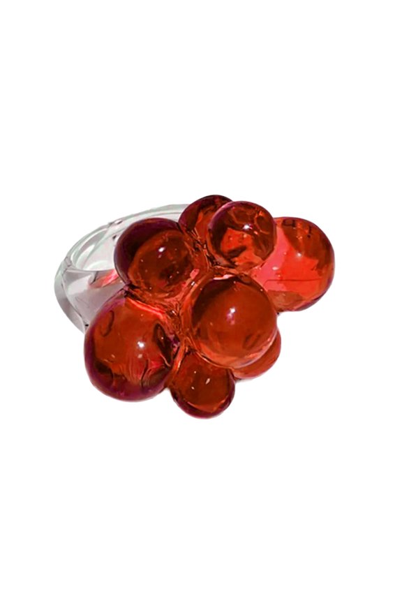 Eye Catching Acrylic Rings with Beads Flower Hand Jewelry Finger Rings Suitable for Enhancing Everyday and Party Looks