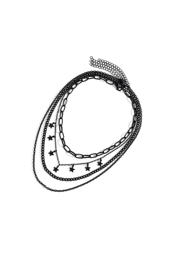 Eye Catching Black Star/Moon Neckchain Necklace For Fashion Forward Individuals