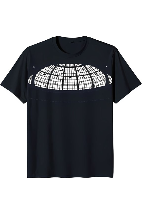 Eye Catching Black T-Shirt with Domed Ceiling Graphic & Windows