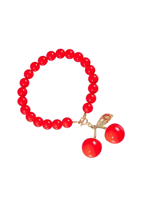 Eye Catching Black or Red Cherry Necklace Charm Perfect for Parties Resin Design