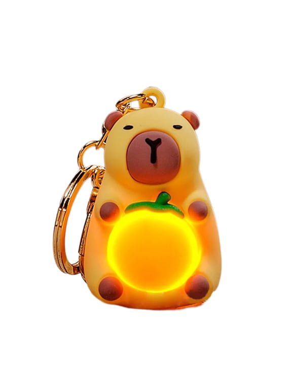 Eye Catching Capybaras Key Pendant Playful Light Up Capybaras Key Chain Pendant Charm for Backpacks and Everyday Use