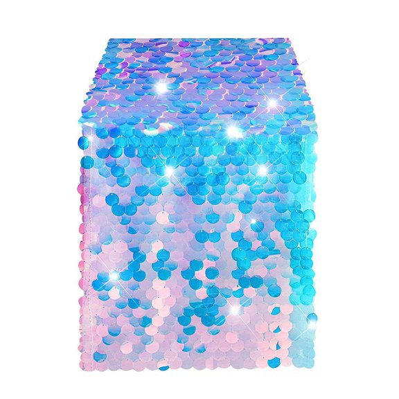 Eye Catching Glitters Table Flags Sequins Table Runner for Exhibition, Shimmering Table Accessory for Business Promotion