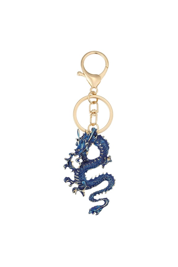 Eye Catching Keychain Colorful Crystal Pendant Keyring Chinese Dragon Key Chains Portable Keyrings Accessory for Women