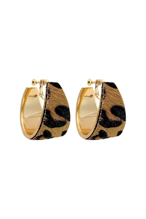 Eye Catching Oversized Leopard Print Hoop Earrings Artistic Geometric Ear Accessories Scratch Resistant Jewelry