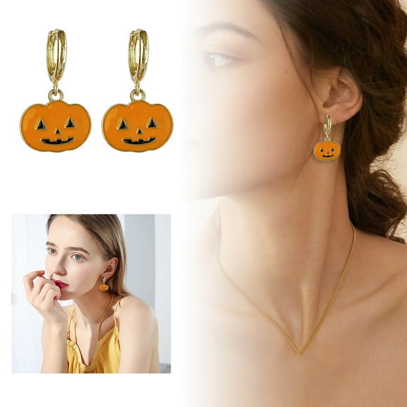 Eye Catching Pumpkin Earrings for Halloween Celebrations - Accessories for Spooktacular Nights and Festive Occasions