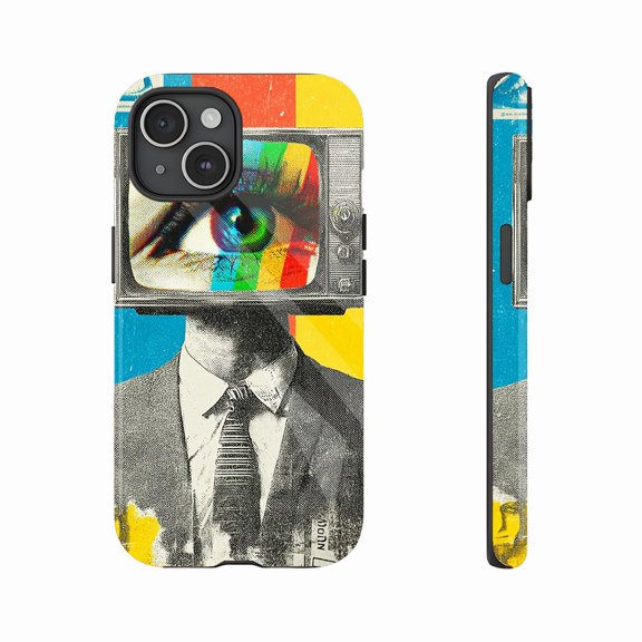 Eye-Catching Retro TV Print Phone Case for Teens & Fashion Lovers, Durable Design, Compatible with iPhone 11/12/13/14/15/16 (Pro Max/Plus)