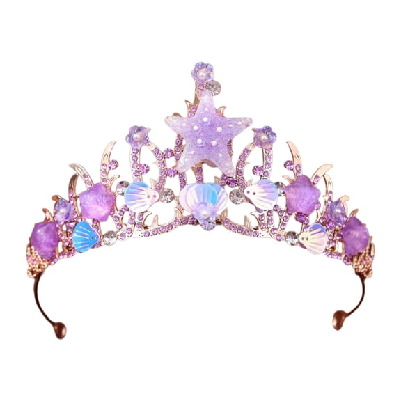 Eye-Catching Rhinestones Bridal Hairband Starfishes Bride Stylish Crowns for Wedding Party