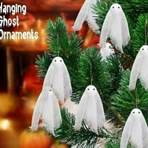 Danhjin Halloween Hanging Ghost Decorations Indoor Outdoor Small White Ghost Decor for Halloween Tree Front Yard Patio Garden Party Decor
