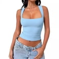 thumbnail image 1 of Eye Catching Women's Sleeveless Fitted Top with Unique Square Neck Stylish Vest Polyester Casual Wear for a Trendy Look, 1 of 6
