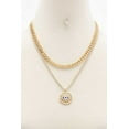 thumbnail image 1 of Eye Charm Rhinestone Layered Necklace Gold, 1 of 1