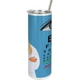 thumbnail image 1 of Eye Chart 20 Oz Skinny Tumbler, Cartoon Style Female Doctor Ophthalmologist with an Eye and Graph, Leak-Proof Straw Lid and Brush Vacuum Insulated for Outdoor Use, Sea Blue and Multicolor, 1 of 6