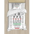 thumbnail image 1 of Eye Chart Duvet Cover Set, Optical Eye Test Doctor Control Examination of the Eyesight, Decorative 2 Piece Bedding Set with 1 Pillow Shams, Twin Size, Charcoal Grey Green, by Ambesonne, 1 of 3
