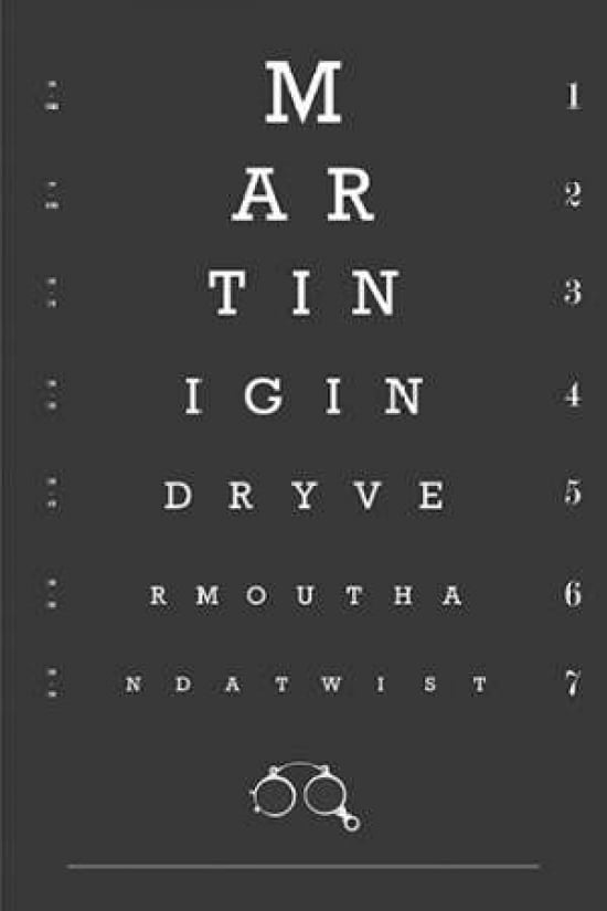 Eye Chart Martini Canvas Art - Fig-Melon Press (24 x 36)