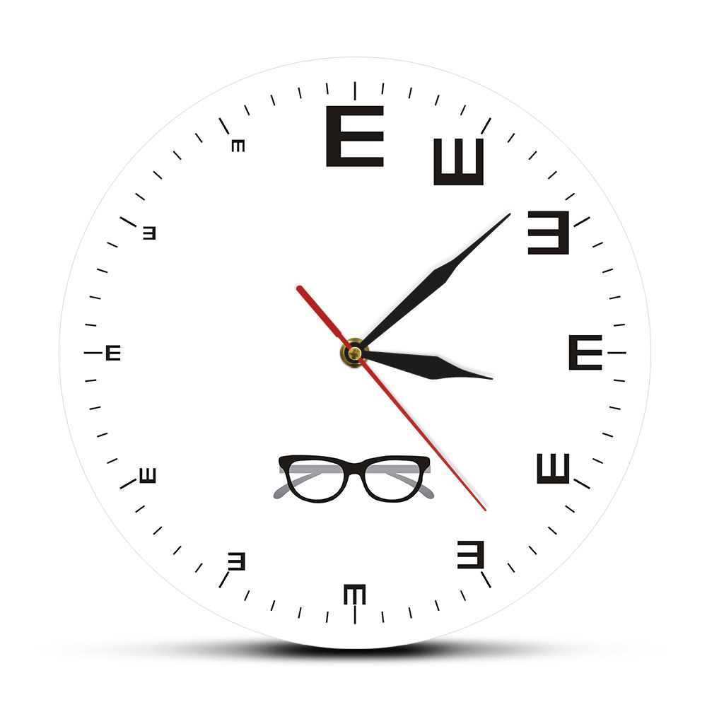 Eye Chart Modern Design Wall Clock Ophthalmology r Optometry Vision