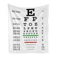 thumbnail image 1 of Eye Chart Soft Flannel Fleece Throw Blanket, Sign Post for an Eye Test or Control Used by Doctors, Cozy Plush for Indoor and Outdoor Use, 50" x 70", White Multicolor, by Ambesonne, 1 of 5