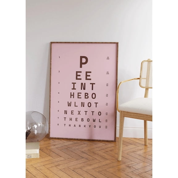 Eye Chart Typography Girly Portrait Decor Unframed Paper Print