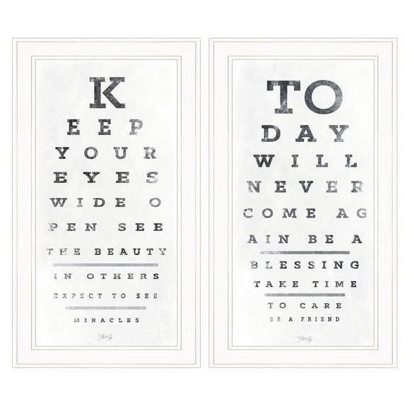 Eye Charts 2-Piece Vignette by Marla Rae Printed Wall Art Wood Multi-Color