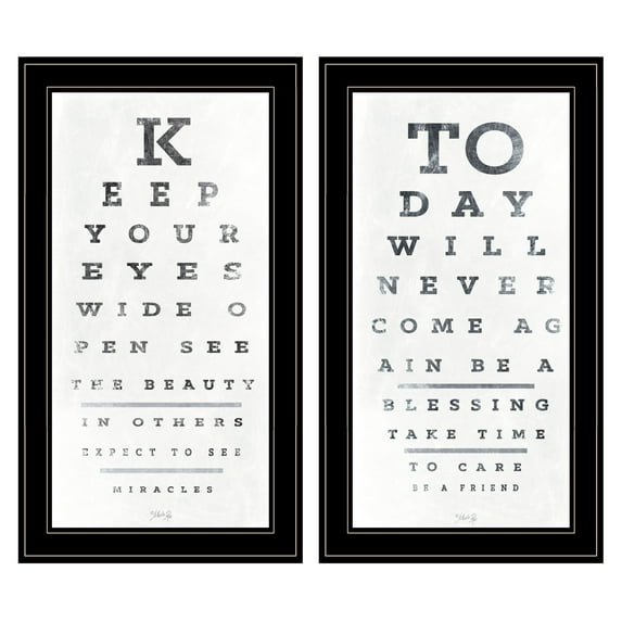 Eye Charts by Marla Rae Framed Print Wall Art Wood Multi-Color