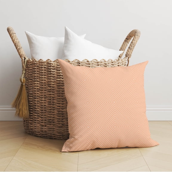 Eye Chev Peach Throw Pillow