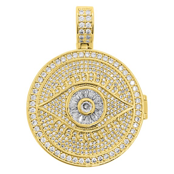 Eye Circle Medallion Iced Out Hip Hop Bling Pendant