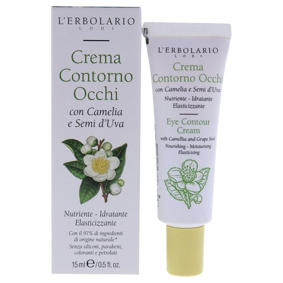 Eye Countour Cream with Camelia and Grape Seeds by LErbolario for Unisex - 0.5 oz Cream
