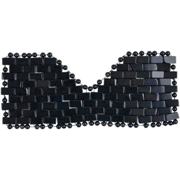 Eye Cover Mask Made of Rounded Edge Natural Crystal pieces for Fatigue Reduction,Stress Relief (Black Obsidian)