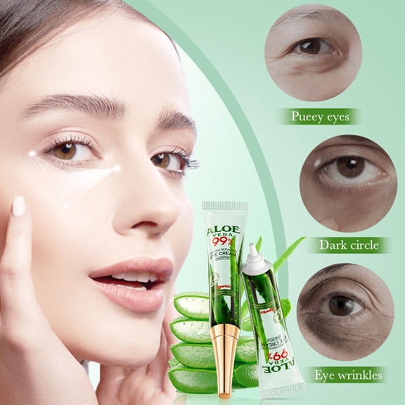 Eye Cream Anti Aging,Eye Cream for Puffiness and Bags Under Eyes,Aloe Hydrating Rejuvenating Eye Cream 20g - Nourishing Moisturizing Softening Eye Care(Multicolorgreen)