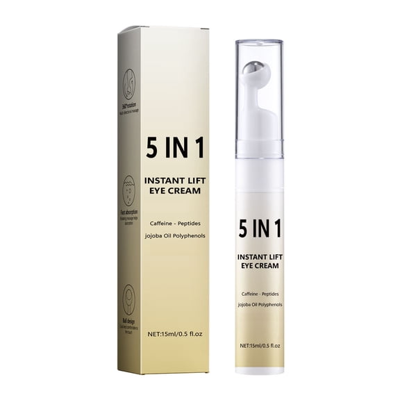 Eye Cream Anti Aging,Eye Cream for Puffiness and Bags Under Eyes,Instant Firming Eye Cream With Roller Ball - Glycerin And Jojoba Oil Infused Fast-Absorbing 15ml(Multicoloryellow)