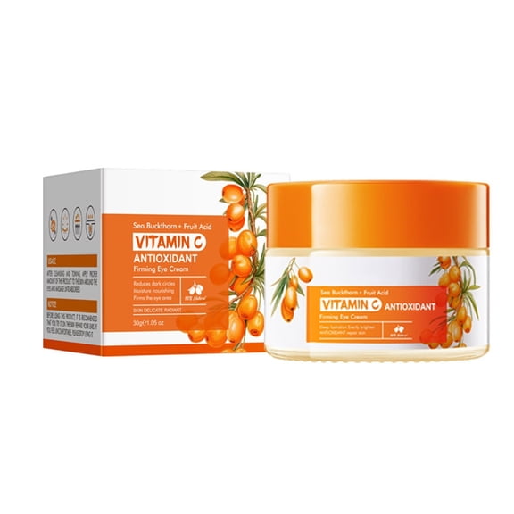 Eye Cream Anti Aging,Eye Cream for Puffiness and Bags Under Eyes,Sea Buckthorn Vitamin C Eye Cream 30g - Antioxidant Firming Brightening Eye Care(Multicoloryellow)
