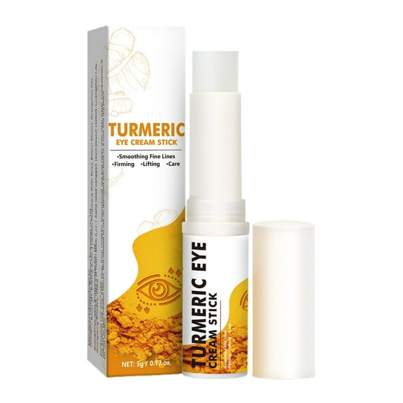 Eye Cream Anti Aging,Hydrating Under Eye Care,Turmeric Eye Cream Stick - Hydrating Anti-Wrinkle & Brightening Melanin Remover, Compact Moisturizer for Dark Circles & Eye Bags, 5g(Multicolor1pc)