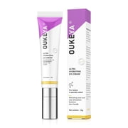 OUKEYA Eye Cream with Massage Roller for Puffiness, Dark Circles, Wrinkles, Brightening & Circulation