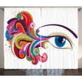 thumbnail image 1 of Ambesonne Eye Curtains 2 Panel Set, Woman's Eye Colorful Art, 108" x 108", Multicolor, 1 of 3
