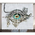 thumbnail image 1 of Ambesonne Eye Curtains 2 Panel Set, Mechanic Design Technology, 108" x 108", Multicolor, 1 of 3