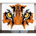 thumbnail image 1 of Ambesonne Eye Curtains 2 Panel Set, Tiger Bengal Cat African, 108" x 84", Orange Yellow and Black, 1 of 3