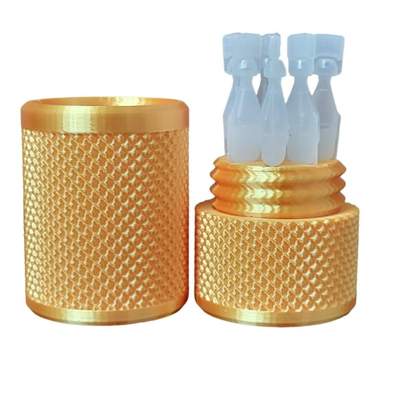 Eye Drop Vials Holder Storage Case - Securely Store Seven (7) Single-Use Vials - Screw-On Lid, Knurled Pattern - Keep Vials Safe Organized to Keep Track of Your Daily Usage